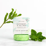 Peppermint & Tea Tree Solid Shampoo Bar - Vegan - Soul and SoapSolid Shampoo