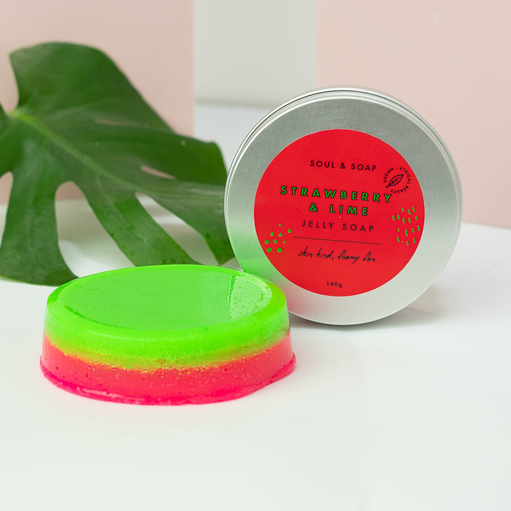 Strawberry and Lime Jelly Soap - Soul and SoapHandmade Soap